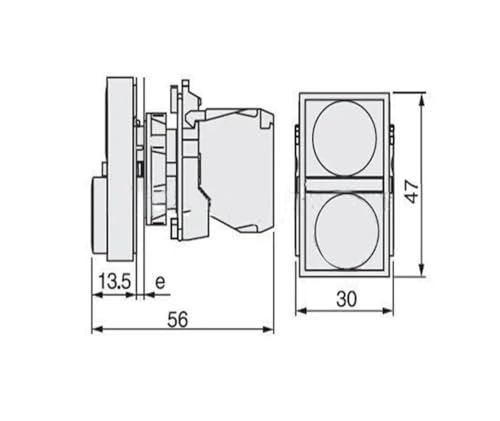 Interrupteur à double bouton BL8425 bicolore rouge vert pour commande électrique - 2