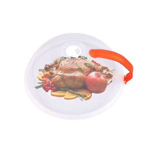 Cubierta de alimentos para microondas con asa, cubierta transparente para salpicaduras para alimentos de microondas, utensilio de cocina para mantener el horno limpio y evitar salpicaduras de aceite