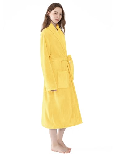 Image of Soft Robe For Women,Warm Plush Bath Robes Female,Spa Towel After Shower Lightweight Long Bathrobe