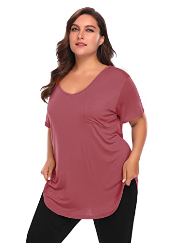 Image of BELAROI Women Plus Size Tops V-Neck Tunics Shirts