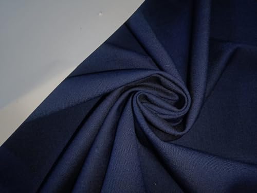 Tissu infroissable Bleu marine en pure laine Suiting Fresco 15582 pour costume