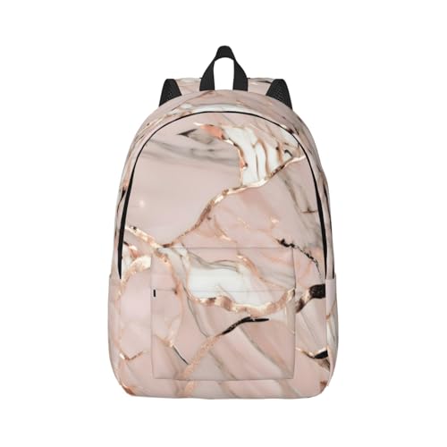 Mochilas de viaje de mármol oro rosa para senderismo y uso casual de adultos