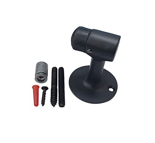 Qcaa Solid Brass Door Stop, 3" Height, Matte Black, 1 Pack, Made In Taiwan #TOP1