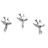 3pc set mini dove hooks antique silver  urban country home decor