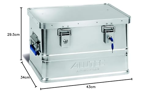 ALUTEC Aluminiumbox Classic 30 (Inhalt 30 ltr., Innenmaße (LxBxH) 405 X 300 X 250 mm/Außenmaße (LxBxH) 430 X 335 X 270, Aufbewahrungsbox, Alubox) 11030
