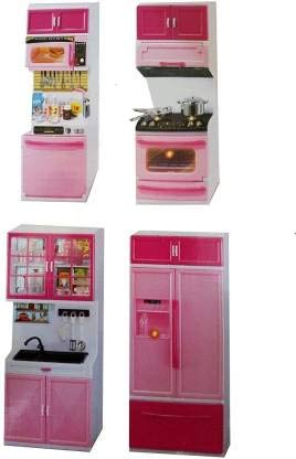 Mahi Enterprise? Morden Kitchen Set with Light and Sound from SWL Toy Kitchen Set for Girls | Pretend Kitchen Toys | Kitchen Set Big with 4 compartments (Colour and Model May Vary) (4 compartments) 2