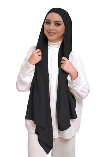 Lina & Lily Muslim Chiffon Instant Hijab Head Scarf with Matching Tie Back Jersey Undercap2