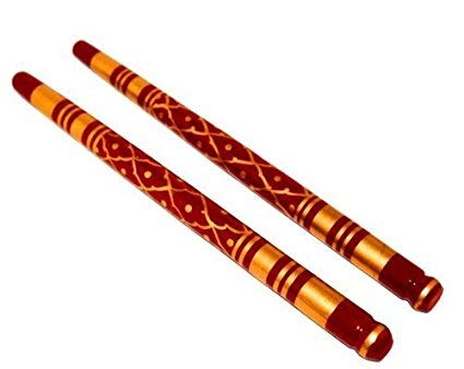 DMS RETAIL Multicolor Heavy Wooden Sankheda Dandiya Garba Sticks 14 Inches Big Size Pack of 3 Pair - Image 3 thumbnail