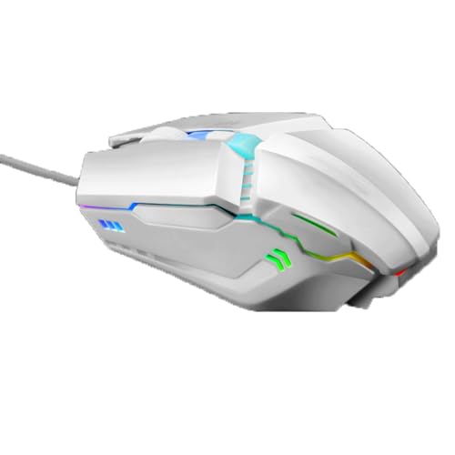 Qxmiguel Ratón de Juegos, 1600 dpi Wired Mouse óptico con 4 Botones RGB Iluminación Tilt Wheel Classic Black