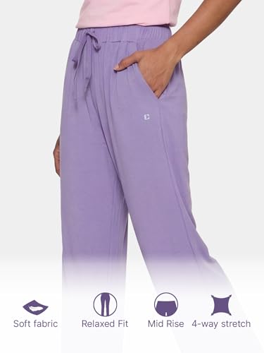 Image of Enamor Mid Rise Regular Length Adjustable Drawstring Basic Home Lounge Pant for Women - Relaxed fit - E404
