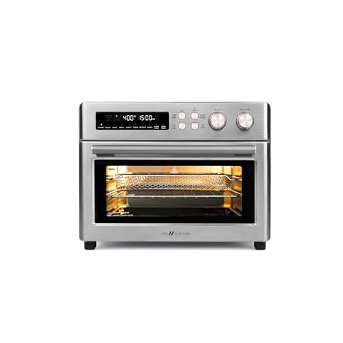 Comparison: Best Countertop Oven For Baking Bread 8 VAL CUCINA Infrared Heating Air Fryer Toaster Oven, Extra Large Countertop Convection Oven 10-in-1 Combo, 6-Slice Toast, Enamel Baking Pan Easy Clean with Recipe Book, Brushed Stainless Steel Finish