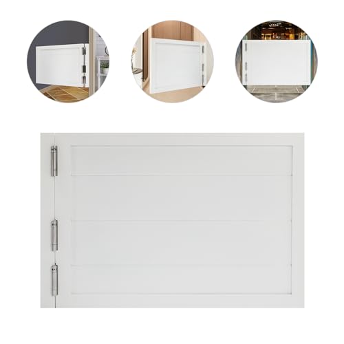 Qiutmer Swinging Door Solid Wood Cafe Swinging Door Porch Entrance Swinging Door 180° Opening Angle White For Home Cafes Restaurants Bars Cash Registers 90 * 60Cm/35.4 * 23.6In thumb #8