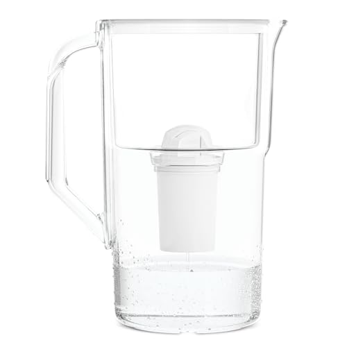 Wessper jarra de agua con filtro 2,8 litros, de agua con contador LED, jarra con filtro Classic, filtro de agua de carbón activado, compatible con Brita Filter Classic - blanco