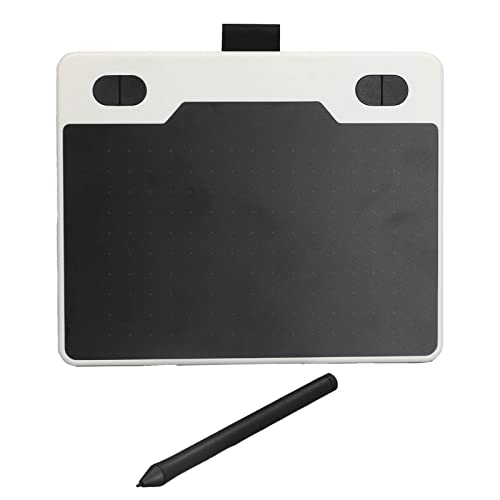 Tableta digitalizadora para dibujo gráfico, tableta de arte digital ABS con lápiz stylus de 8192 niveles de presión, 233 PPS, 5080 LPI, 4 teclas personalizables y USB para animación, diseño y estudiantes (blanca) miniatura 1