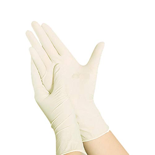 Preisvergleich Produktbild ZHEG Einweghandschuhe Puderfreie Latexhandschuhe Packung Mit 100 Stück-L.
