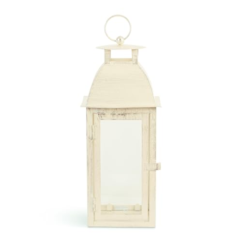 Gifts & Decor Home Garden Distressed Ivory Candleholder Lantern Stand