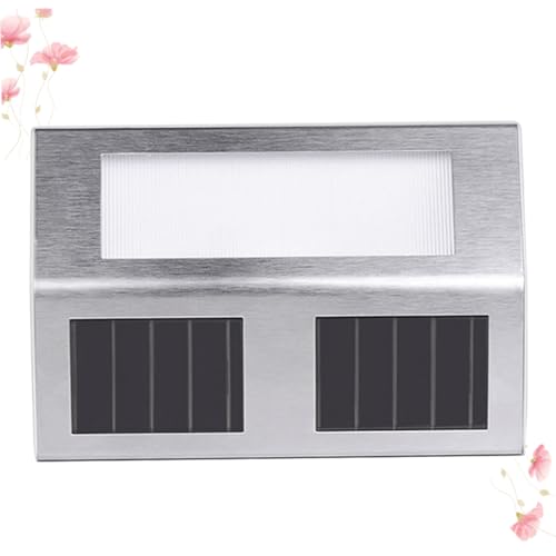 balacoo 4PCS Solar LED Street Light Stainless Steel Outdoor Wall Light Super Bright Security Lighting for Driveway Garden Pathway Weatherproof Durable