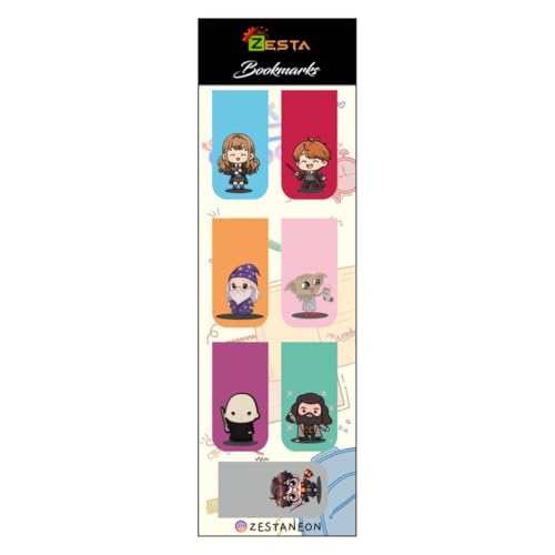 Image of Zesta Magnetic Bookmark Set of 7 | Aesthetic Book Mark for Reading | Cute Anime Bookmarks for Kids, Students | Book Accessories for Novels, Gifts for Readers(Harry Potter Magnetic Bookmark, 9X2.5 Cms)