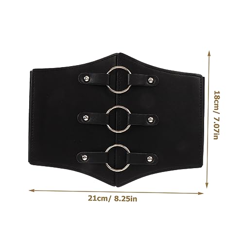 Elastic Wide Waist Belt for Women Vintage Renaissance Corset with Imitation Leather Fits Waist Cincher for Dresses and Shirts2