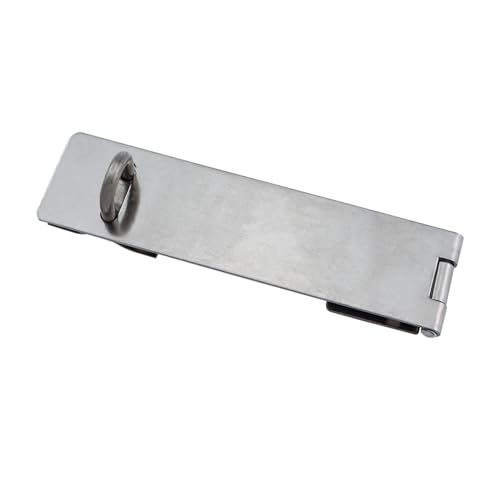 Image of 2PCS 5.5x1.18inch Silver Stainless Steel Door Buckle Padlock Hasp Brushed Finish Lock Plate Buckle Thickened Door Lock Latch with Screw Suitable for Fixing Sheds Drawer Cabinet Door