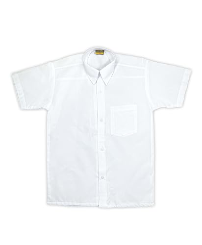 Image of Half Sleeve School Shirt for Boys - Comfortable Cotton Blend White