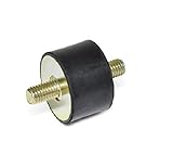 JW Winco 351.1-19-19-1/4-55 Series GN 351.1 Rubber Cylindrical Vibration Isolation Mount with 2 Threaded Studs, Inch Size, 0.75