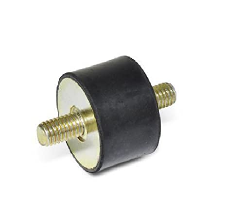 JW Winco 351.1-19-19-1/4-55 Series GN 351.1 Rubber Cylindrical Vibration Isolation Mount with 2 Threaded Studs, Inch Size, 0.75
