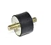 JW Winco 351.1-19-19-1/4-55 Series GN 351.1 Rubber Cylindrical Vibration Isolation Mount with 2 Threaded Studs, Inch Size, 0.75" Diameter, 0.75" Height, 1/4-20 Thread (Pack of 5)