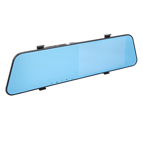 Cámara DVR para Coche de 5,5 Pulgadas, Cámara de Salpicadero, Grabadora de Vídeo ABS, Lente Dual, 1080P, Pantalla Grande Táctil Full HD, Grabadora Retrovisora ​​con (con Tarjeta
