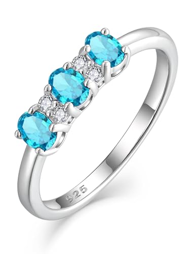 Stackable Rings Sterling Silver Ring for Women Clear Birthstones Wedding Rings Engagement Jewelry