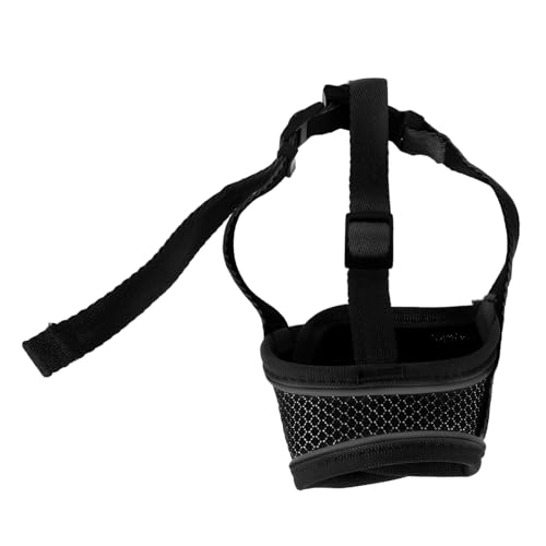 Yardwe Mesh Muzzle for Small Dogs Adjustable Breathable Dog Mouth Cover for Barking Biting and Chewing Control for Puppy Training and Home Use S Black
