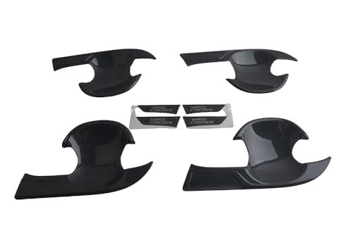 2024新型ヤリスクロス専用 ドア傷防止 ドアプロテクター 4枚セット ドアハンドルカバー カスタム パーツ アクセサリー ドレスアップインテリアパネル4枚セット ヤリスクロス YARIS CROSS(2024年1月〜)外装パーツ ドレス ABS製 (カー