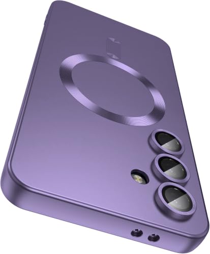Image of DIZORO Samsung A56 Case, Compatible with Mag Safe Back Cover, Matte Luxury Metallic Luster Flexible TPU Wireless Charging Shockproof Case with Camera Protector (Metallic Silver)