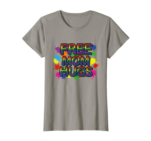 Femme Free Mom Hugs Pride Rétro Vintage LGBT Pride Mois T-Shirt