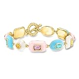 14kt yellow gold over brass for women 3/8" wide. Toggle clasp offers decorative closure for security. Polished 14kt yellow gold over brass. Includes jewelry presentation box.