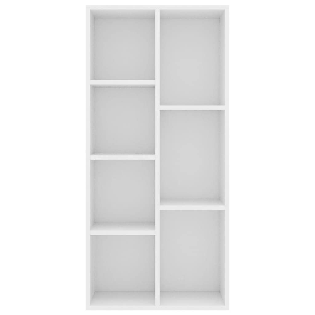 Libreria bianca, 50 x 25 x 106 cm, in legno con 7 ripiani, per soggiorno, ufficio, cameretta dei bambini, corridoio, organizer