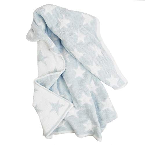 Image of Tadpoles Ultra Soft Reversible Chenille Baby Blanket - Stars Blue | 30 inch x 40 inch | Made of 100% Microfiber Polyester | Soft, Gentle & Hypoallergenic | Ideal as a Swaddle, Receiving Blanket & More
