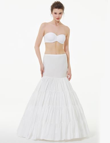 Image of BEAUTELICATE A-line Full Gown Floor-Length Bridal Dress Gown Slip Petticoat