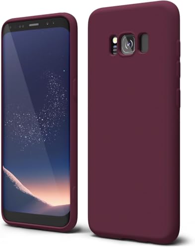 Image of LOXXO Liquid Silicone Soft Back Cover Case Designed for Samsung Galaxy S8 - (Wine