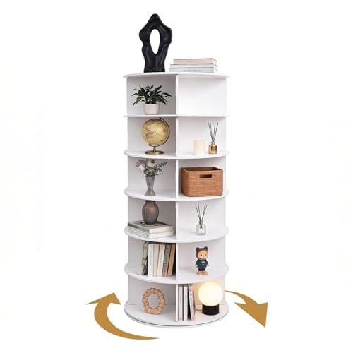 Générique Étagère À Chaussures Rotative À 6 Niveaux, Plateau Tournant À 360°, Rangement Vertical pour Sacs À Main, Rangement pour Placard, Entrée,...