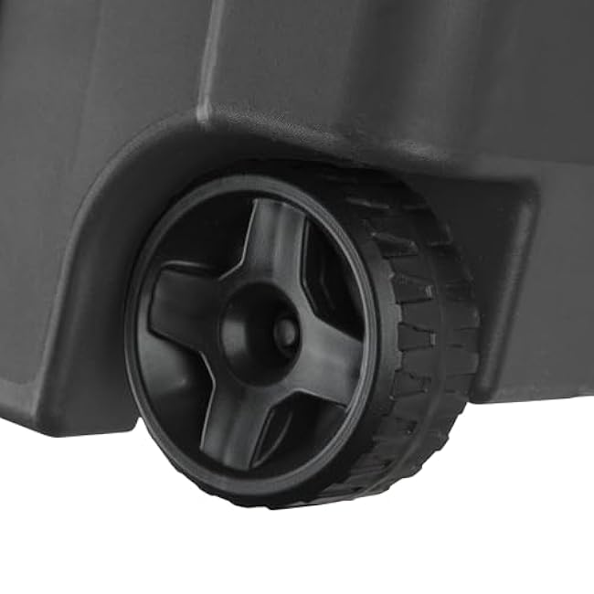 40 Gallon Extra Large Wheeled Storage Bin,Heavy Wheeled Industrial Tote,Large Plastic Tote for Garage,for Garage/Camping/Moving - Black Industrial Storage Container