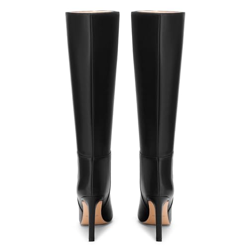 MOVINSTEPS Knee High Boots for Women Stiletto High Heel Pointed Toe Pull on Long Boots Elegant Classic Fall Winter Tall Boots 3.8 Inch4