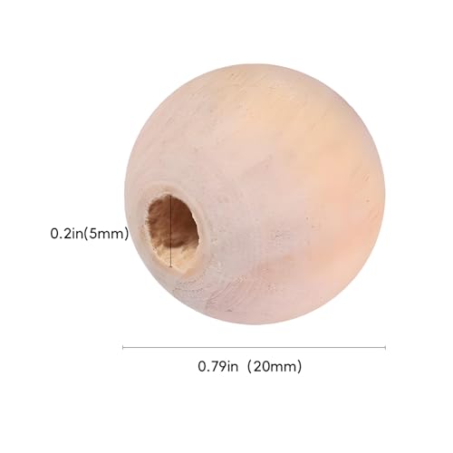 Perles en bois de 20 mm sans échardes pour projets de bricolage fluides