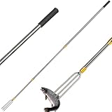 Cyfie Telescopic Fishing Gaff Flounder Gig, Stainless Steel Fishing Hunting Harpoon Pole with Spear Hook Barbed, Heavy Duty Frog Flounder Gig for Ice Fishing Saltwater Sea (9.4ft Long with 3-Prong)