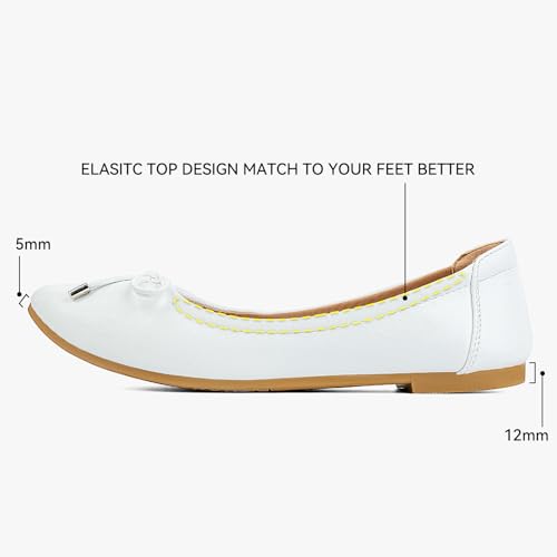 Womens Ballet Flats Shoes Pointed Toe Comfortable Bow Decor Versatile Slip-On Dressy Footware with Memory Foam Insole (Size Up)2