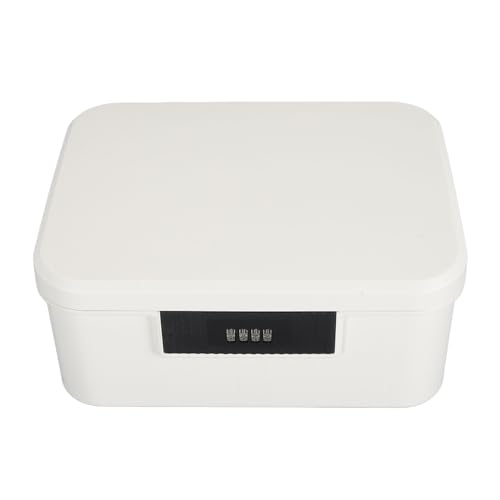 Akozon Baúl de Almacenamiento con Cerradura de Capacidad de 9 L para Archivos Organizador de Documentos Caja de Bloqueo de Almacenamiento de Contraseña de Doble Capa Gris, Caja de con Cerradura de