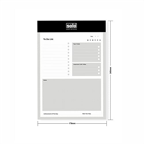 Image of SOLO Set of 2 Daily Planner, Undated, To Do List, 90 Tear Off Sheets, B5, 7 inchx10 inch Pad, Daily Schedule Planner, 80 GSM Paper