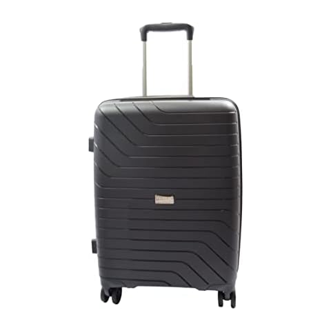 A1 FASHION GOODS Cabin Flight Travel Luggage Solid Hard Shell Expandable 4 Wheel Suitcase Bag NOXUS Black Blue Yellow (Black) Cover