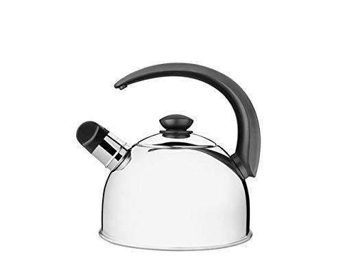 Chaleira Tramontina Com Apito Em Aço Inox Cabo Preto 2, 1 L Tramontina Inox Chaleira Aco Inox 2, 1 L C/apito