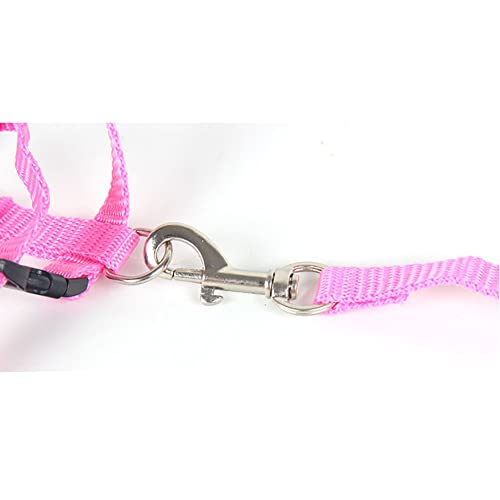 Image of 2 Pcs Adjustable Bunny Rabbit Harness with Leash Cat Puppy Walking Harness Leash Pet Harness Leash for Pigs Hamster Small Animals Pink and Light Blue